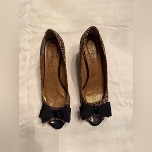 J.Renee Animal Print Flats with Black Bow